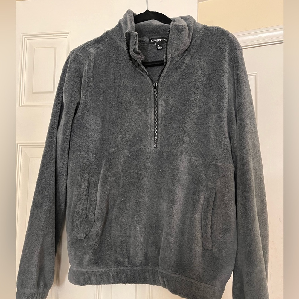 Gray fuzzy jacket